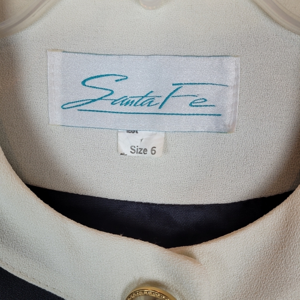 Sante Fe vintage cropped black lady jacket with white trim gold buttons fancy 6 - Picture 3 of 12